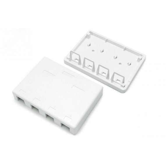 Корпус настенной розетки для установки 4-х вставок типа Keystone Jack Hyperline SBB3-4-WH