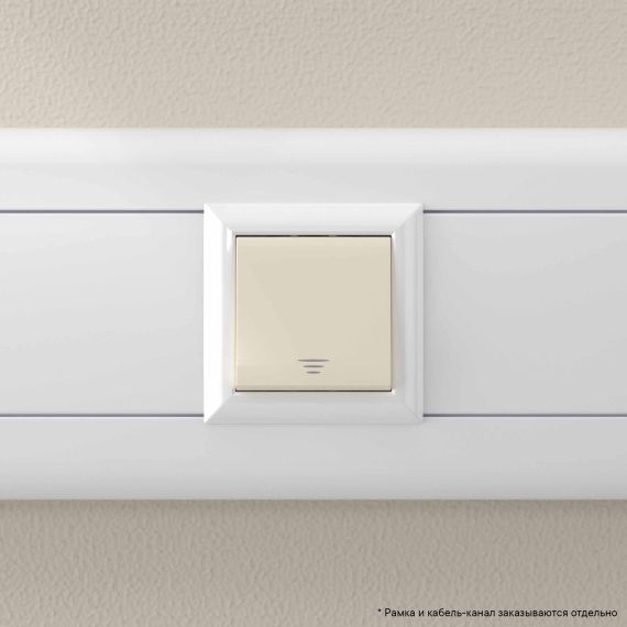 Выключатель одноклавишный модульный, &quot;Avanti&quot;, &quot;Ванильная дымка&quot;, 2 модуля