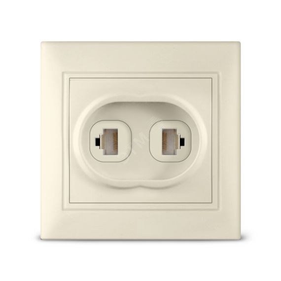 Розетка Севиль компьтерная 2-ая слоновая кость (ivory) Универсал Б-С1086