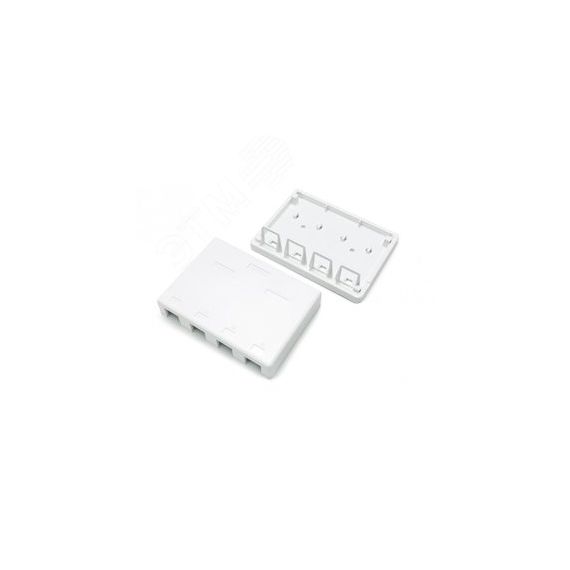 Корпус настенной розетки для установки 4-х вставок типа Keystone Jack Hyperline SBB3-4-WH
