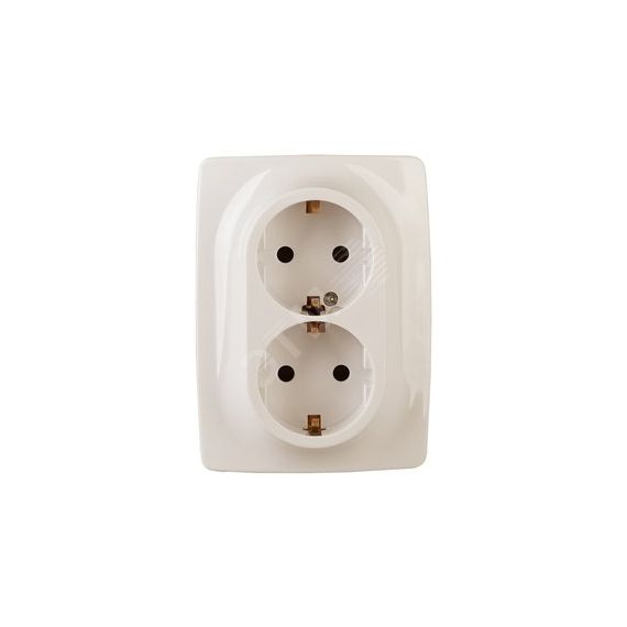 Розетка 2X2P+E Schuko, 16A-250В, винт, Эра12, слоновая кость, 12-2116-02 ЭРА Б0029239