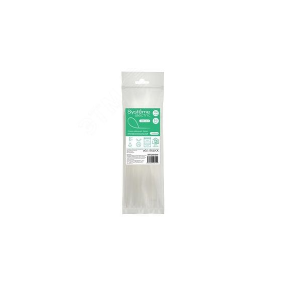 Стяжка кабельная MultiSet 250х4.8 Белая (100шт) SE (Systeme) IMT25048W