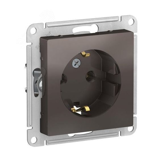 Розетка ATLASDESIGN с заземлением 16А механизм мокко SE (Systeme) ATN000643