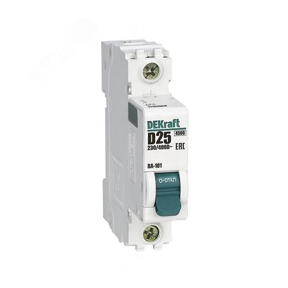 Выключатель автоматический однополюсный 25А D ВА-101 4.5кА SE (Dekraft) 11104DEK