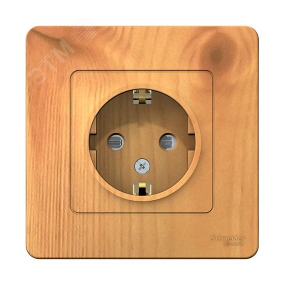 BLANCA скрытой установки розетка с заземлением со шторками, 16А, 250В, ясень SE (Systeme) BLNRS001115