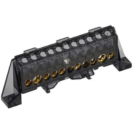 TEKFOR Шина N "ноль" в комбинированном DIN-изоляторе "Стойка" 8х12-(5+5)-Ч IEK