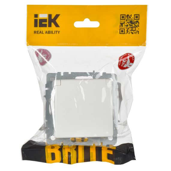 BRITE Розетка 1-местная с заземлением с защитными шторками и крышкой 16А IP44 РСбш10-3-44-БрБ белый IEK BRITE Розетка 1-местная с заземлением с защитными шторками и крышкой 16А IP44 РСбш10-3-44-БрБ белый IEK