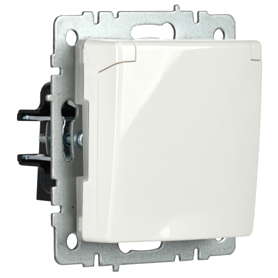 BRITE Розетка 1-местная с заземлением с защитными шторками и крышкой 16А IP44 РСбш10-3-44-БрБ белый IEK BRITE Розетка 1-местная с заземлением с защитными шторками и крышкой 16А IP44 РСбш10-3-44-БрБ белый IEK