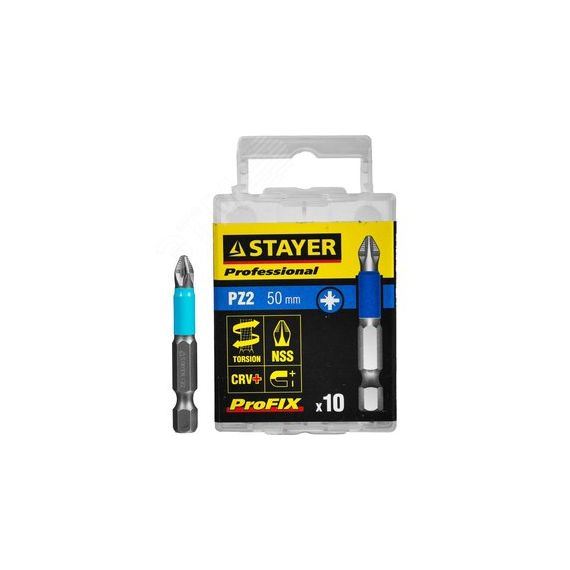 Бита для шуруповерта ProFix PZ2 50 мм STAYER 26223-2-50-10_z01