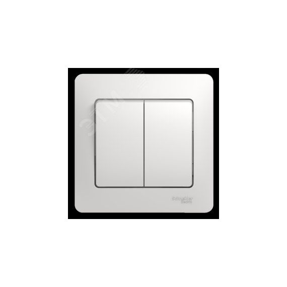 GLOSSA Выключатель двухклавишный в сборе белый сх.5 SE (Systeme) GSL000152