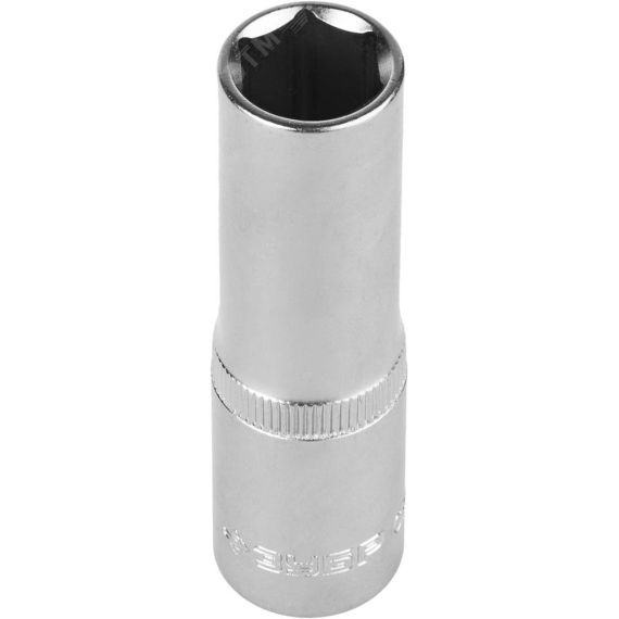 Головка торцовая ''Мастер'' (1/2''), удлиненная, Cr-V, FLANK, хроматированное покрытие, 13мм ЗУБР 27726-13