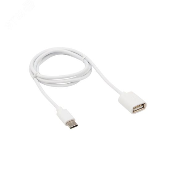 Кабель OTG Type C на USB, 2,4A, PVC, white, 1m, 18-1180, REXANT 18-1180