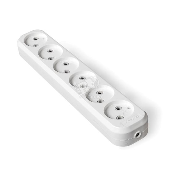 Колодка 6 гнезд без заземления AБС-пластик Универсал E206