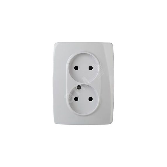 Розетка 2X2P, 16A-250В, Эра12, белый, 12-2107-01 ЭРА Б0031238