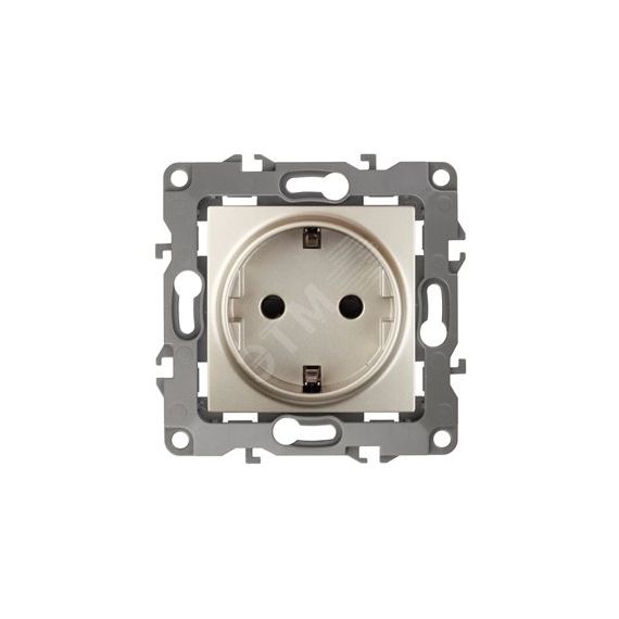 Розетка 2P+E Schuko, 16A-250В, Эра12, шампань, 12-2101-04 ЭРА Б0014678