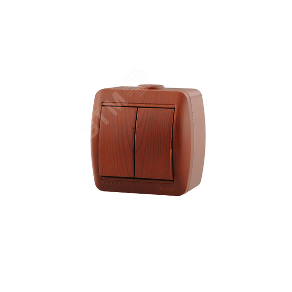 Ната Выключатель двухклавишный вишня Lezard 710-0601-101