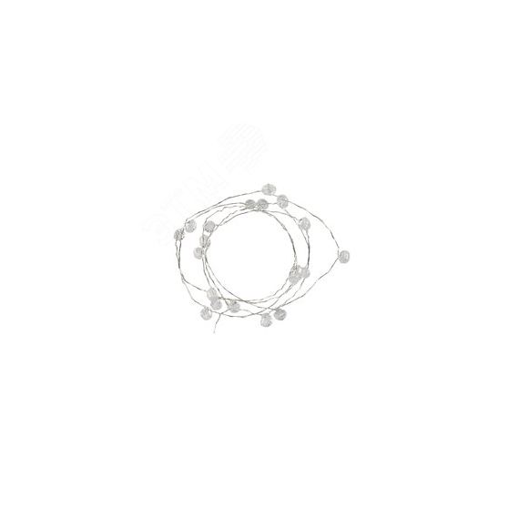 Гирлянда светодиодная на батарейках 2AA (не в/к) Бусины мини 19м 20 светодиодов Провод прозрачный ULD-S1900-020/STB/2AA WHITE IP20 BEADS MINI Uniel UL-00008621