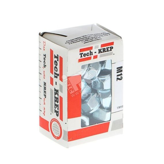 Гайка DIN985 М12 самоконтрящаяся оцинкованная (25 шт) Tech-Krep 105256