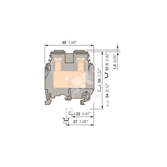 Клемма винтовая M35/16N 35 мм.кв синяя TE Connectivity ОУЭО ENT1SNA125124R0100