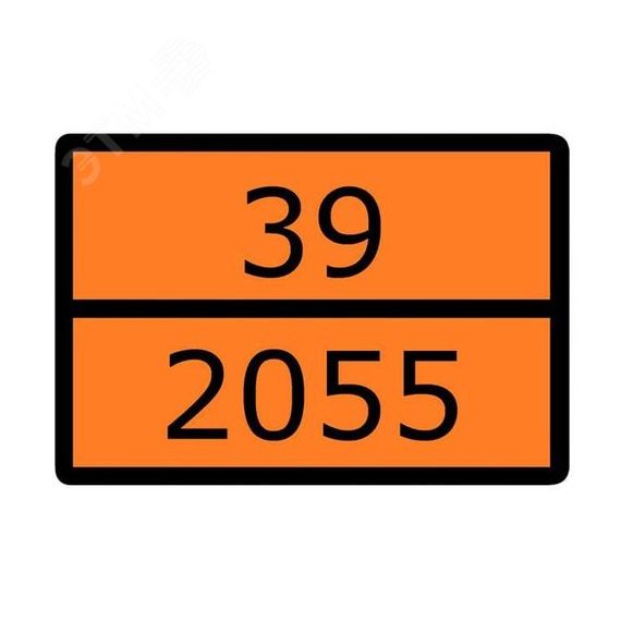 Знак для маркировки опасных грузов ''Номер ООН 39/2055'' ГОСТ Р 52290-2004 300х400 мм, пленка самоклеящаяся ГОСТ 19433-88 EKF an-7-39-2055