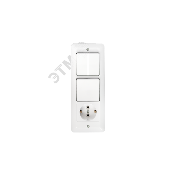 Беларусь Блок: выключатель трехклавишный + розетка с заземлением БелТИЗ 3В-РЦ-651