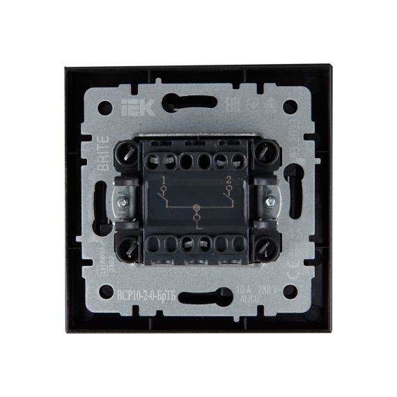 BRITE Выключатель 2-клавишный 10А в сборе ВСР10-2-0-БрТБ темная бронза IEK
