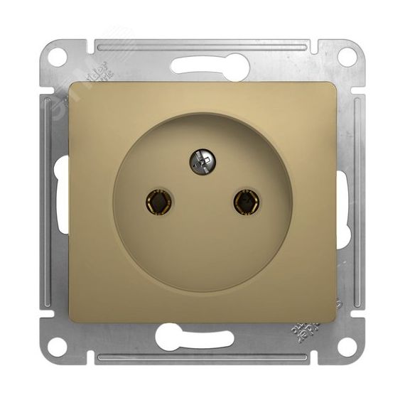 GLOSSA Розетка без заземления в рамку титан SE (Systeme) GSL000441