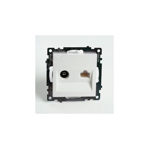 Розетка TV + компьютерная RJ-45 (механизм), серия Катрин, белый STEKKER GLS00-7106-01
