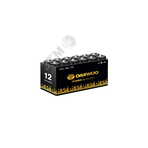Элемент питания LR 6 (AA) DAEWOO Power Alkaline, упаковка 12 шт. JazzWay 5042070