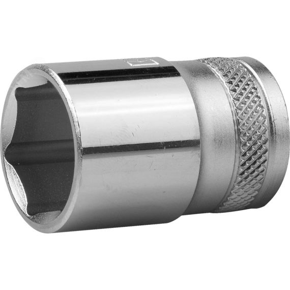 Головка торцевая ''INDUSTRIE QUALITAT'', Cr-V, FLANK, хромосатинированная, 1/2'', 19 мм KRAFTOOL 27805-19_z01