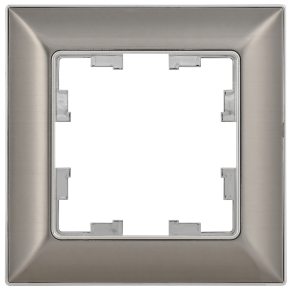 BRITE Рамка 1-местная РУ-1-Бр металл хром/никель IEK