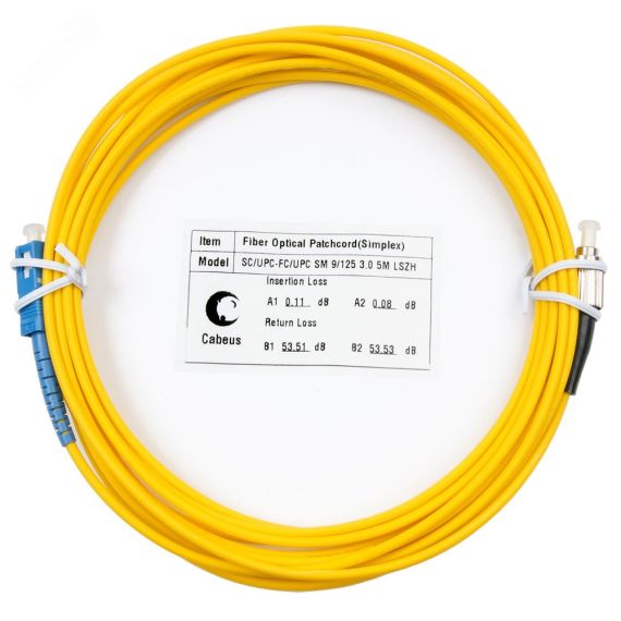 Шнур оптический simplex 7м SC-FC 9/125 sm LSZH Cabeus FOP(s)-9-SC-FC-7m