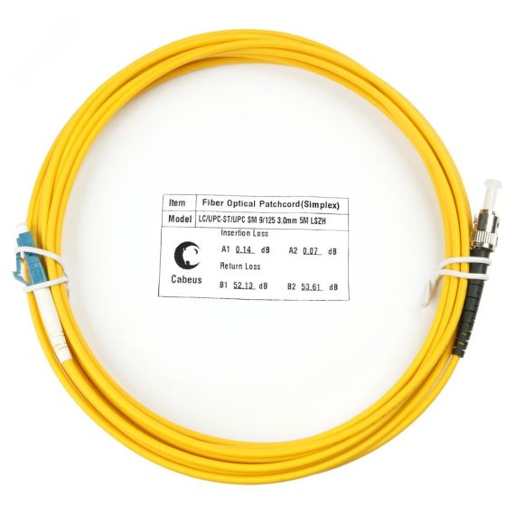 Шнур оптический simplex 7м LC-ST 9/125 sm LSZH Cabeus FOP(s)-9-LC-ST-7m