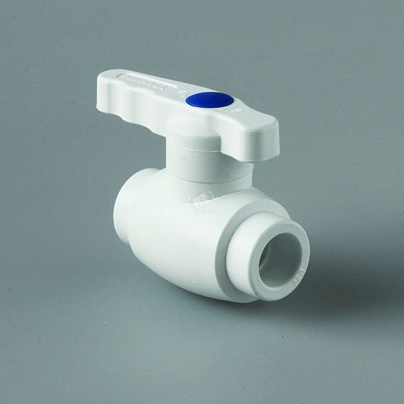 Кран шаровой 20 полнопроходной полипропиленовый PPR белый PRO AQUA PA40008