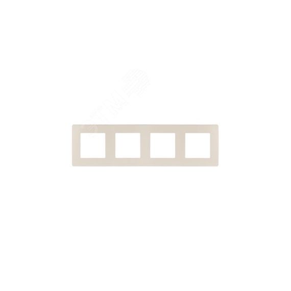 Рамка для розеток и выключателей Серия 12 12-5104-02 на 4 поста, Сатин, слоновая кость ЭРА Б0052530