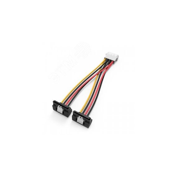 Кабель переходник питания MOLEX 4 pin M на 2xSATA 15 pin F, угол 90 гр., 0.15 м. Vention KDCBB