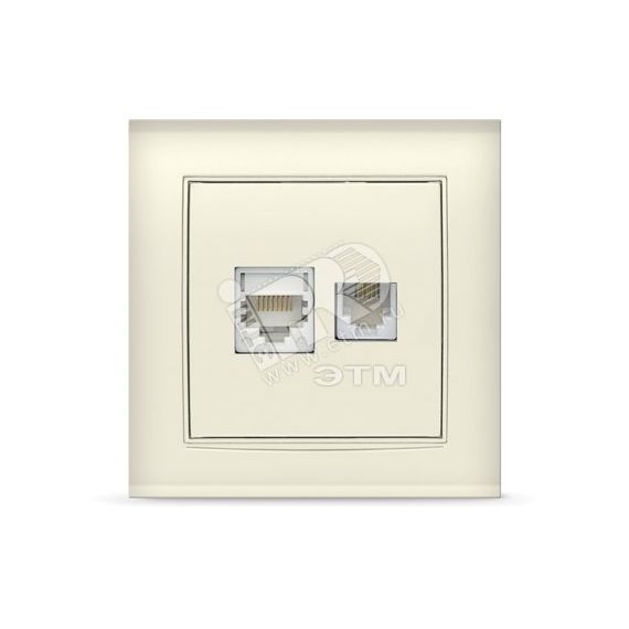 Розетка Бриллиант компьютерная + TF слоновая кость Универсал 7948837