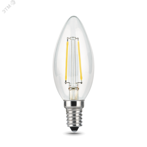 Лампа светодиодная филаментная LED 11 Вт 810 лм 2700К AC185-265В E14 свеча теплая  Black Filament Gauss Gauss 103801111
