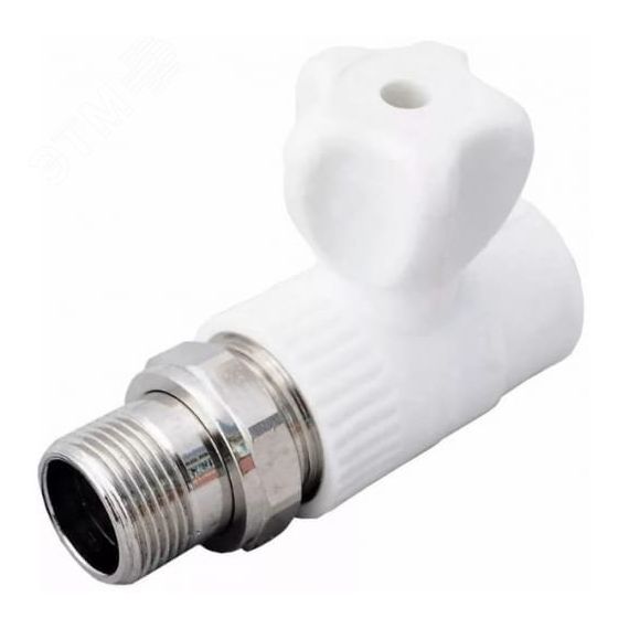 Кран для радиатора прямой 20 х 1/2' полипропиленовый PPR белый VALFEX 10149020