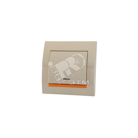 DERIY Выключатель с подсветкой ПБТ крем Lezard 702-0303-111