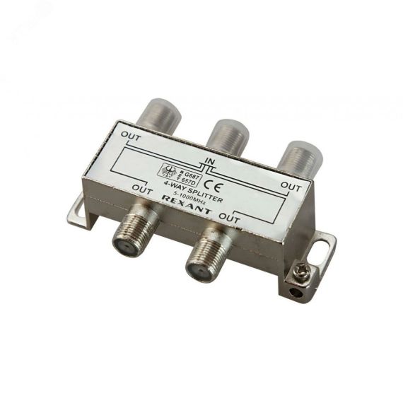 Делитель ТВ х 4 под F разъём 5-1000 МГц, REXANT 05-6003
