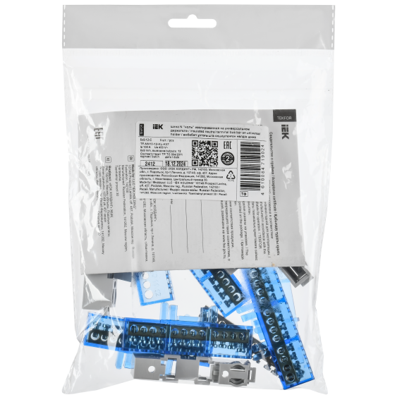 TEKFOR Шина N "ноль" изолированная на универсальном держателе 6х9-12-С IEK