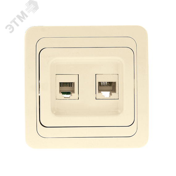 Лондон Розетка RJ45+Phone бежевая EKF EEK00-135-20
