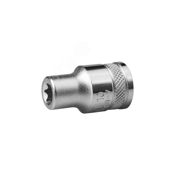 Головка торцевая ''INDUSTRIE QUALITAT'', Cr-V, внешний TORX, хромосатинированная, 1/2'', Е 10 KRAFTOOL 27810-10_z01