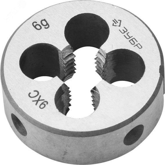 Плашка М10x1.5мм, сталь 9ХС, круглая ручная ЗУБР 4-28022-10-1.5