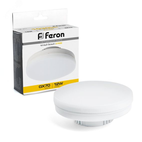 Лампа светодиодная LED 12вт GX70 теплый таблетка FERON LB-471 48300