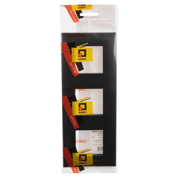 Рамка "Avanti", "Черный матовый", 3 поста (6 мод.)