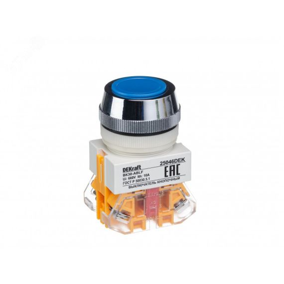 Кнопка ABLF 30мм синяя 220В ВK-30 SE (Dekraft) 25046DEK