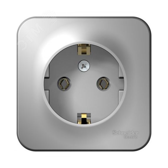 BLANCA  розетка наружная  с заземлением без шторок, 16А, 250В, алюминий SE (Systeme) BLNRA010103