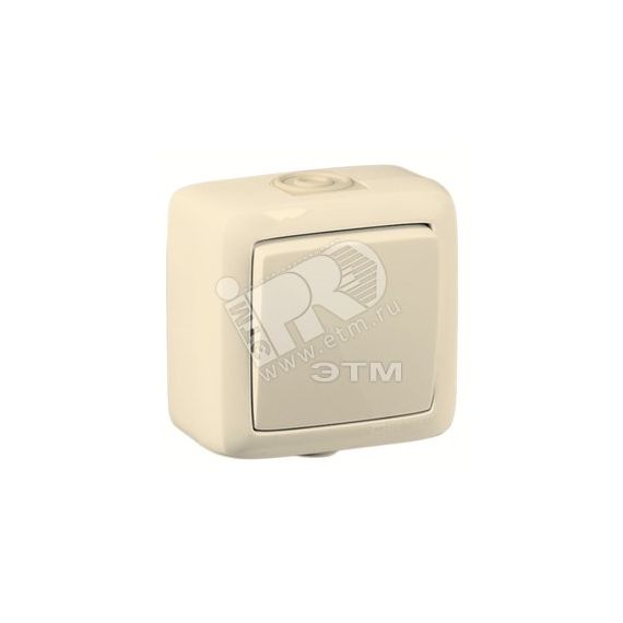 Выключатель одноклавишный наружный слоновая кость IP44 10А HEGEL ВА10-211-01